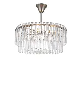 Люстра подвесная Кристал (Crystal) V10737-6P Moderli прозрачная на 6 ламп, основание матовое хром в стиле классический современный Люстра подвесная Кристал (Crystal) V10737-6P Moderli прозрачная на 6 ламп, основание матовое хром в стиле классический современный